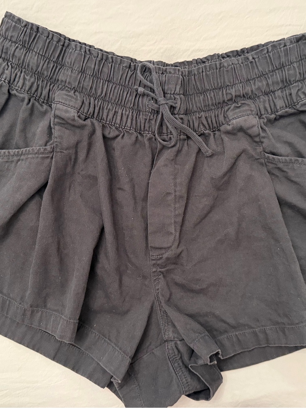 aerie Black High-Waist Drawstring Shorts